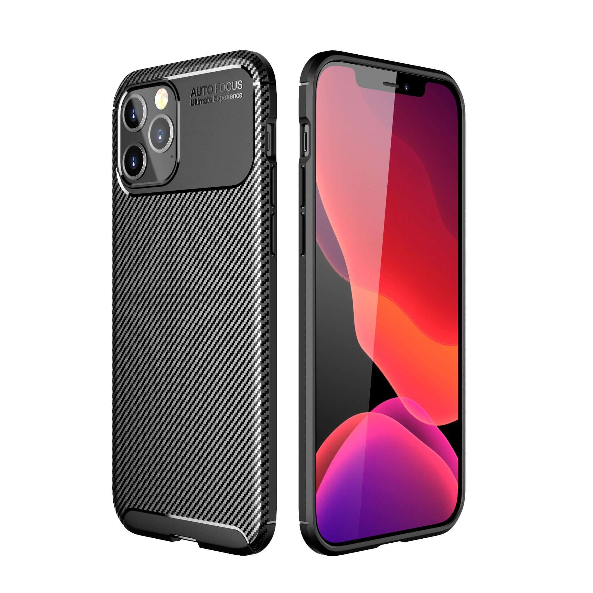Carbon Fibre TPU Black Case - For iPhone 12 Pro Max - mosaccessories